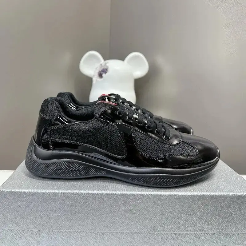 Genuine Leather Round-Toe Athletic Shoes - Casual Running Footwear with Rubber Sole, Fashionable Trendy Versatile Flat Patent Leather Shoes