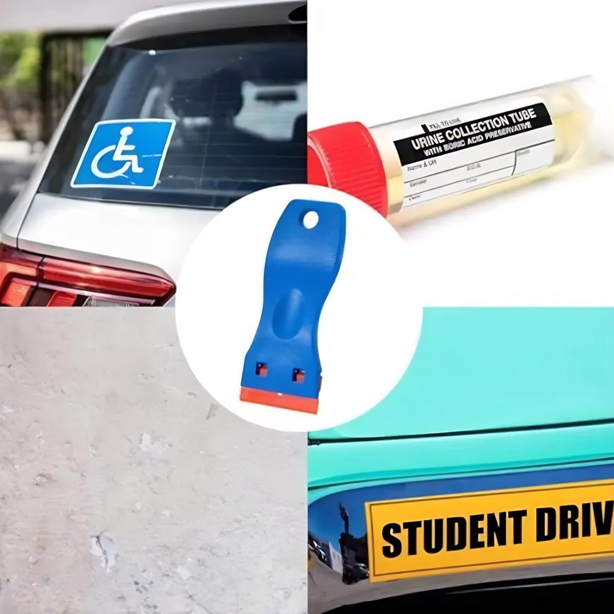 2 Pcs Plastic Razor Blade Scraper and 100 Pcs Blades Forwithout Scratches Household Cleaning Tool for Kitchen Appliances Stickers and Paints on Window Drywall Home