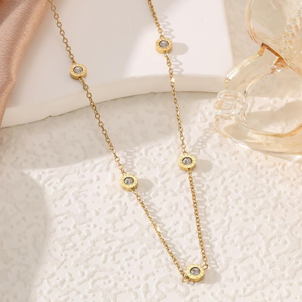 Elegant Gold CZ Circle Jewelry Set, Minimalist Cubic Zirconia Pendant Necklace Bracelet Earrings, Daily & Party Wear Accessory