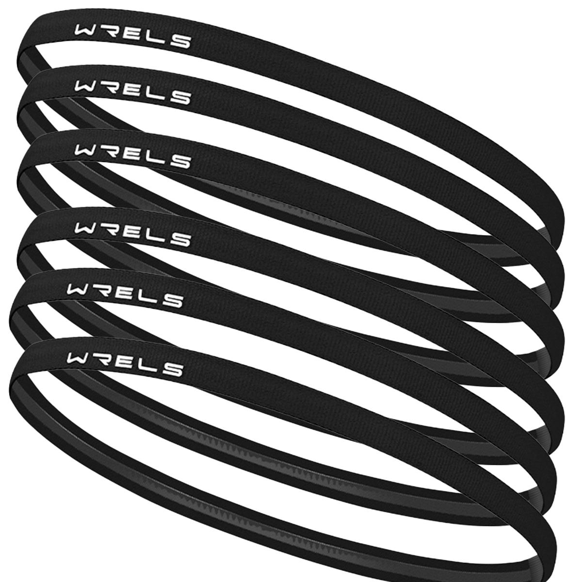 6 Piece Wrels Anti-Slip Sweat-Wicking Sports Headbands, Running Fitness Yoga Pilates Climbing Sweatband, Unisex Breathable Solid Color Elastic Sport Headband