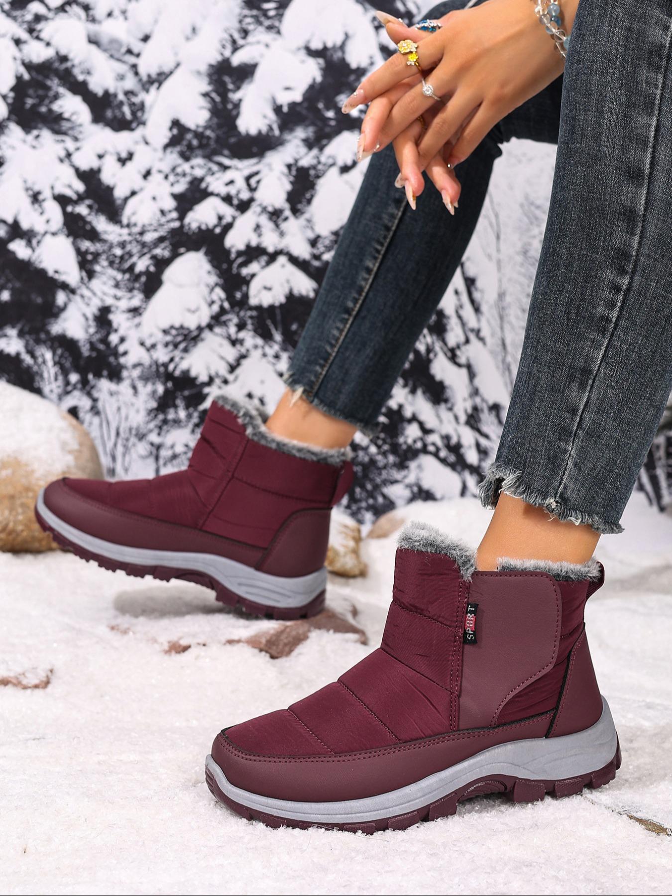 Women's Non-Slip Winter Snow Boots, Stylish Thick Plush Lining, Durable PVC Sole, All-Season Grip Design, Comfortable & Warm Outdoor Footwear