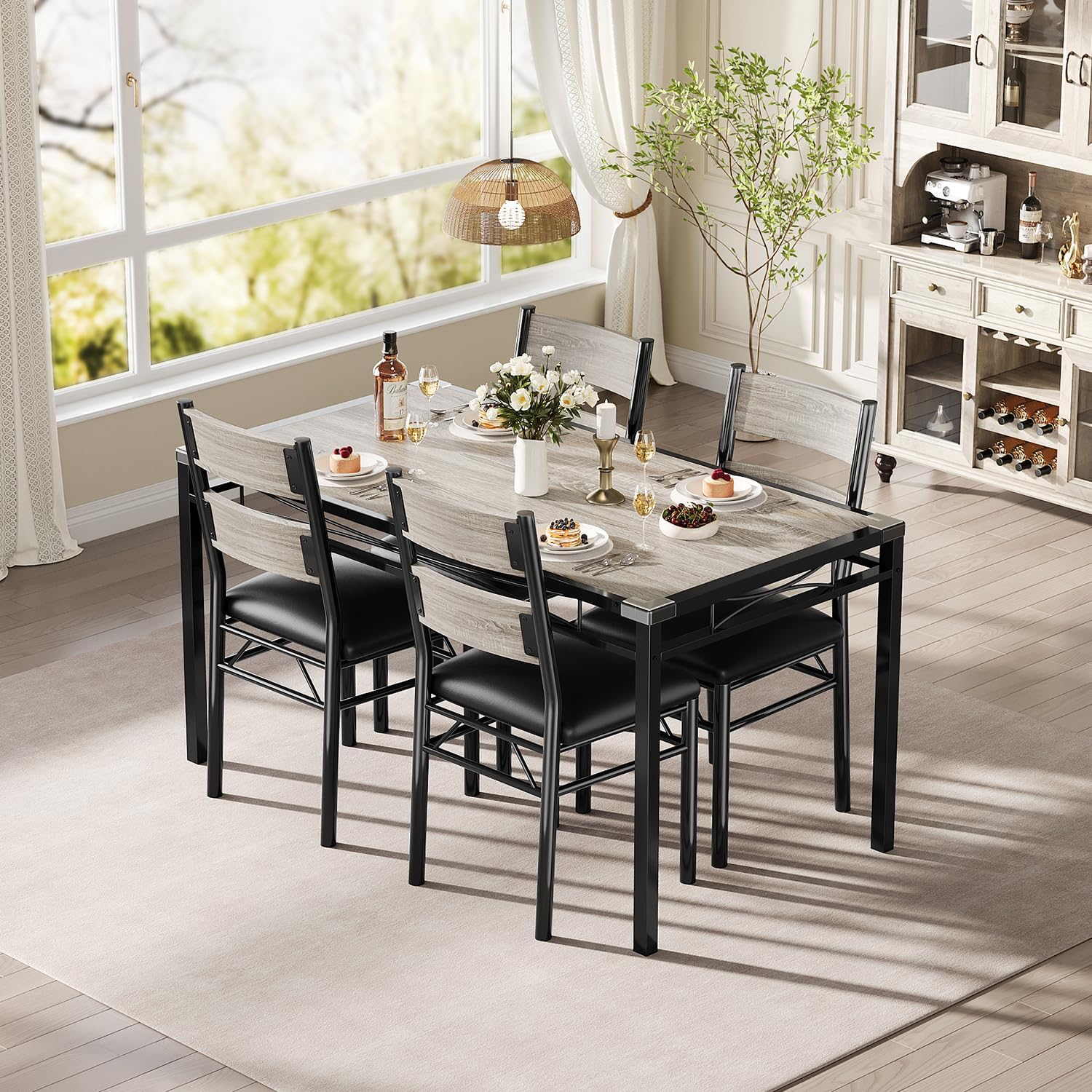 Dining Table Set for 4/2, Dining Room Table Set for 4/2 with Upholstered Chairs, Wood Kitchen Table Chairs Set of 4/2 with Corner Protector for Small Space, Kitchen, Apartment, Dining Table Set for 4/2, Dining Room Table Set for 4/2 with Upholstered Chairs, Wood Kitchen Table Chairs Set of 4/2 with Corner Protector for Small Space, Kitchen, Apartment,