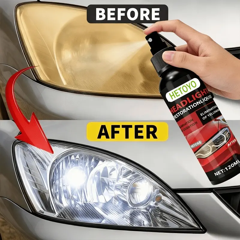 Headlight Repair Polishing Compound – Removes yellowing and oxidation, restores clarity to fogged headlights, provides long-lasting protection, and is suitable for easy DIY headlight cleaning and repair of cars, trucks, SUVs, and motorcycles.