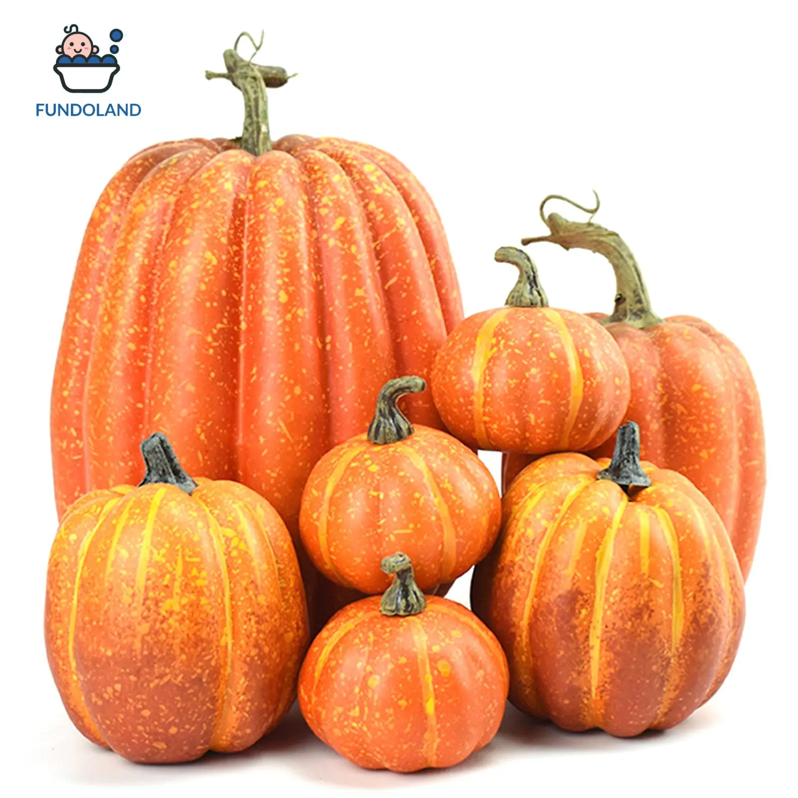 7Pcs Halloween Simulation Pumpkin, Model Artificial Craft Fall Harvest Decoration