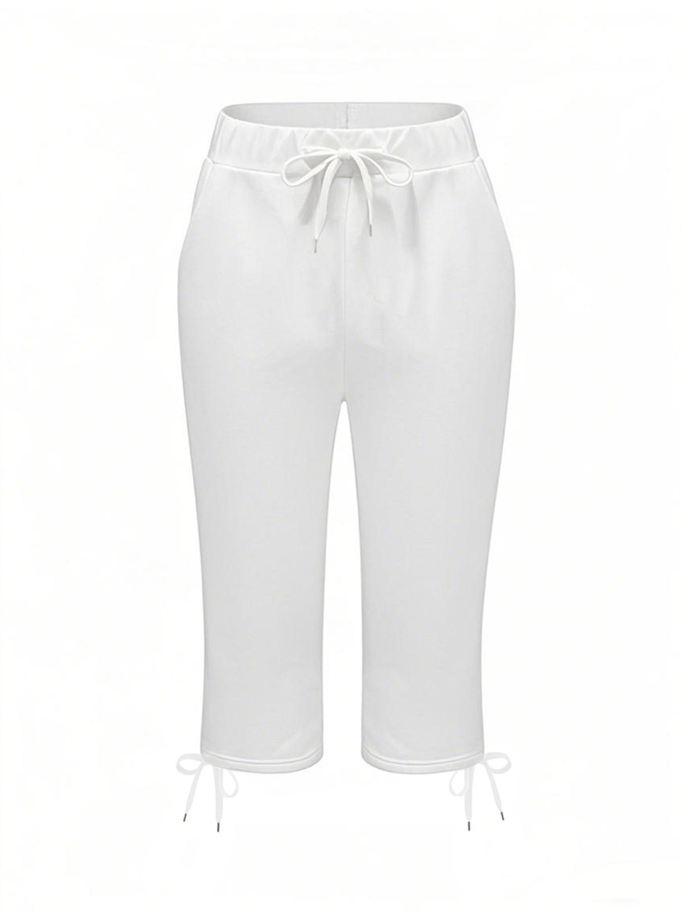 Pack of 3 women’s lightweight capri pants with drawstring waist — casual pants, comfortable and stylish, suitable for everyday wear in spring and summer | Casual pants