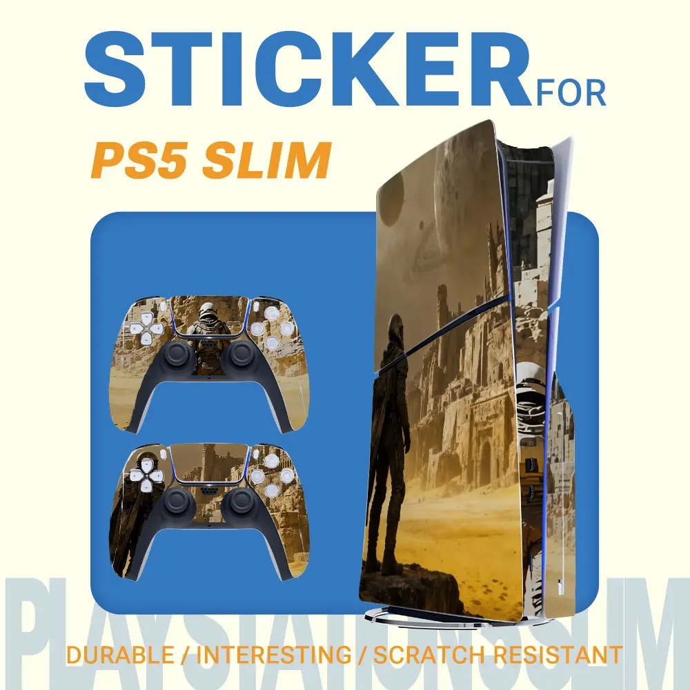 Ps5 Slim Sticker Set, Ancient Desert Warrior Design, Includes Console & Controller Stickers, Waterproof, Scratch-Resistant, Easy Removal, Pvc Waterproof Stickers