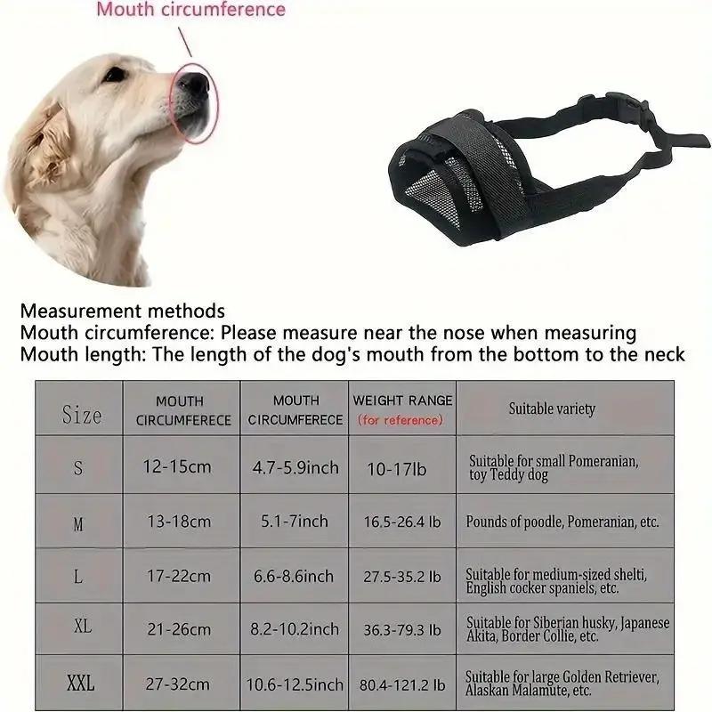 Adjustable Dog Muzzle for Small to Medium Dogs, Breathable Polyester Material, Prevents Biting and Barking, Comfortable Fit Design