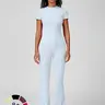 Women's Sporty Two-Piece Set, Yoga Fitness Clothing, Quick-Dry Slim Fit T-Shirt & High Waist Yoga Pants, Soft Skin-Friendly Fabric, All-Season Wear
