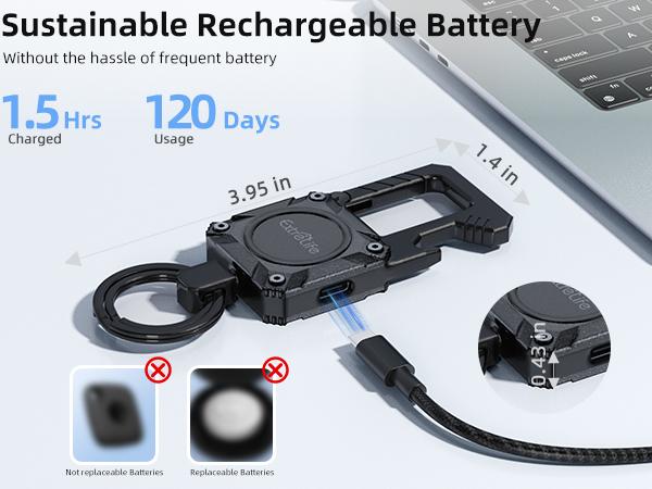 Smart Tracking Tag Keychain - iOS-Only Find My Compatible, Heavy-Duty Carabiner with GPS Bluetooth Tracker, Bottle Opener, Rechargeable Portable Camping Accessories with Loud Speaker, Batteries Included for Car Keys Smart Tracking Tag Keychain - iOS-Only Find My Compatible, Heavy-Duty Carabiner with GPS Bluetooth Tracker, Bottle Opener, Rechargeable Portable Camping Accessories with Loud Speaker, Batteries Included for Car Keys