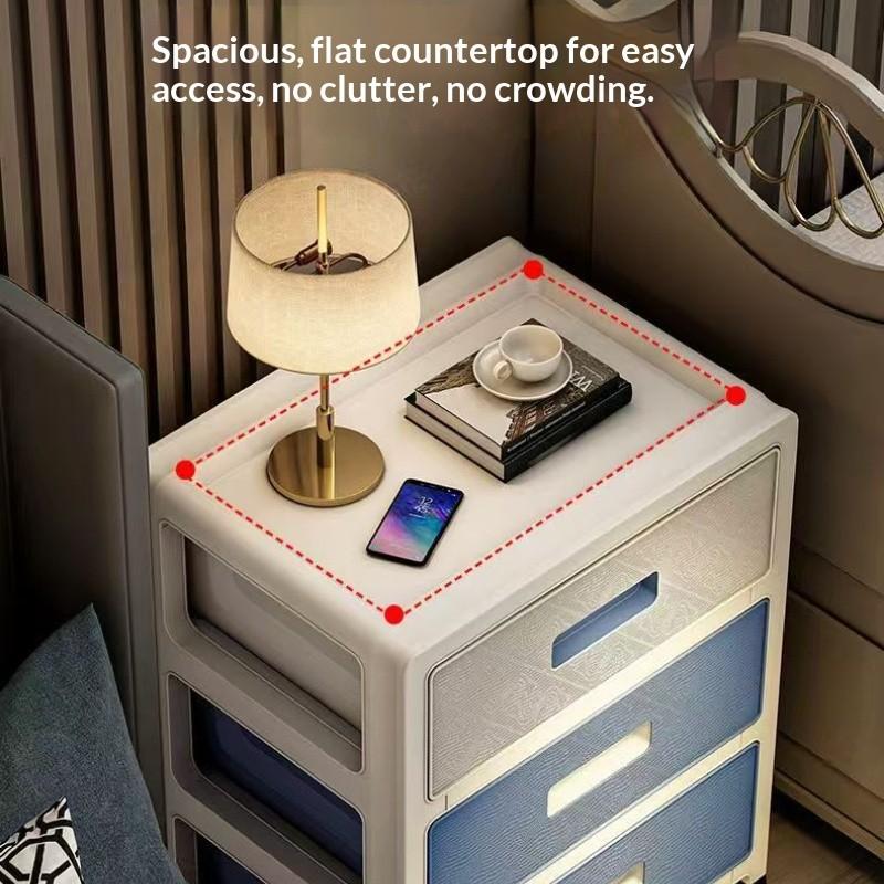3 Layer Drawer Storage Cabinet Bedside Table, Clothes Organizer Box, Multi-Layer Toy Snack Storage Box, Bedroom Furniture