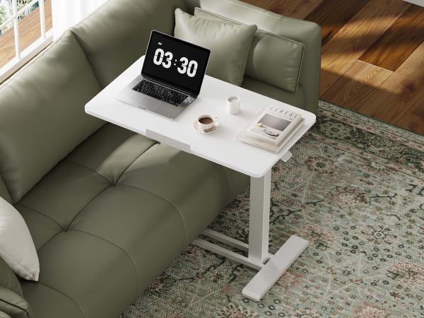 FLEXISPOT Mobile Adjustable Overbed Desk - Bedside Standing Desk with Rolling Wheels, Tilting & Foldable Portable Laptop Computer Cart Workstation for Home, Office