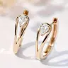 Exquisite Geometric Inlay Hoop Earrings, Copper Fashion Jewelry for Women, Elegant Casual Daily Wear