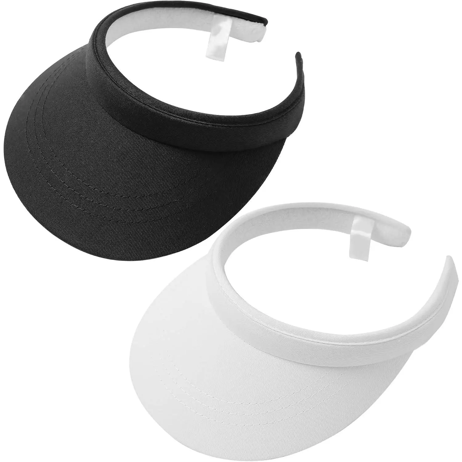 2 Pack Adjustable Sport Visor Sun Hat for Women Men, Wide Brim Clip-On Visor CapGift