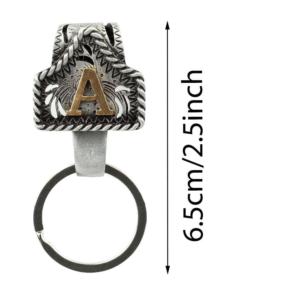 Vintage Western Cowboy Letter Keychain, Handmade Metal A Initial Key Chain Clip, Personality key holder for Pocket&Bag, Personalized Keychain, Metal Keychains, Keychain For Bags