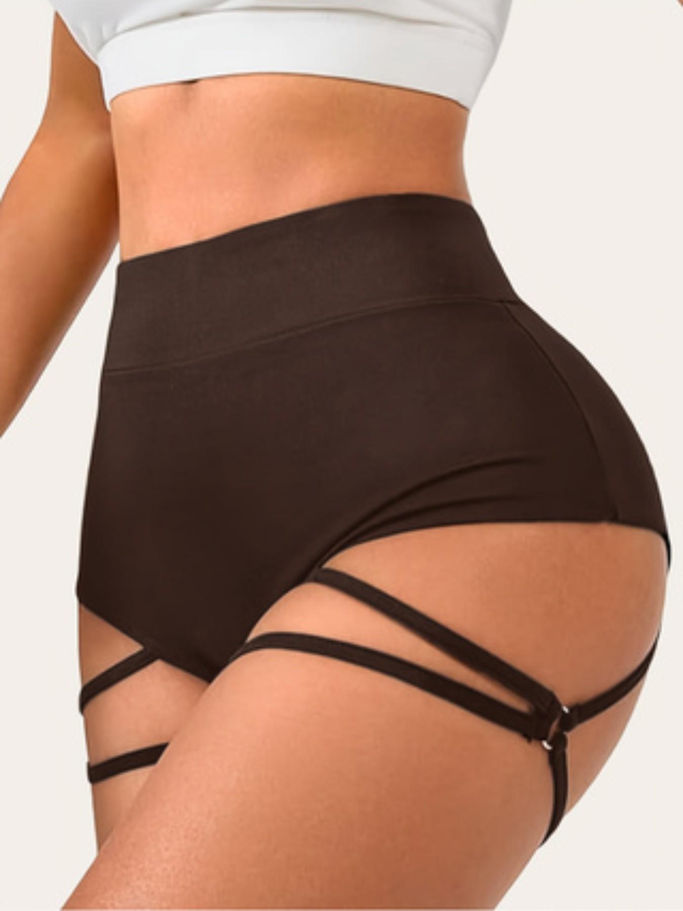 Women's Sexy Belted Butt Lifter Shorts, High Waisted Dance Shorts for Fitness Training, Comfortable and Stylish Athletic Wear Shorts