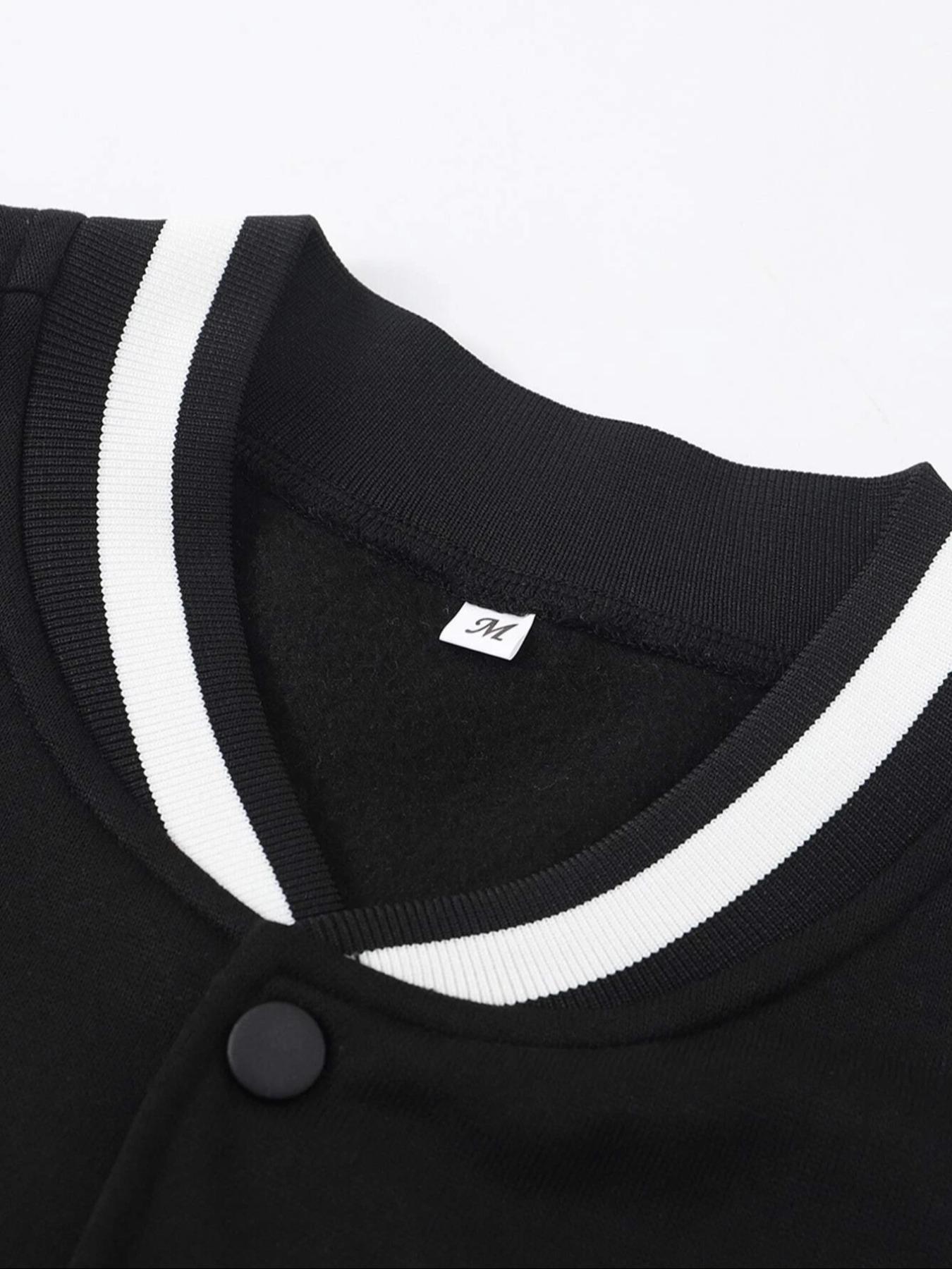 American Vintage Colorblock Baseball Jersey, Multi-Element Print, Loose Fit, Comfortable Casual Wear for All Seasons, Casual Sporty Top