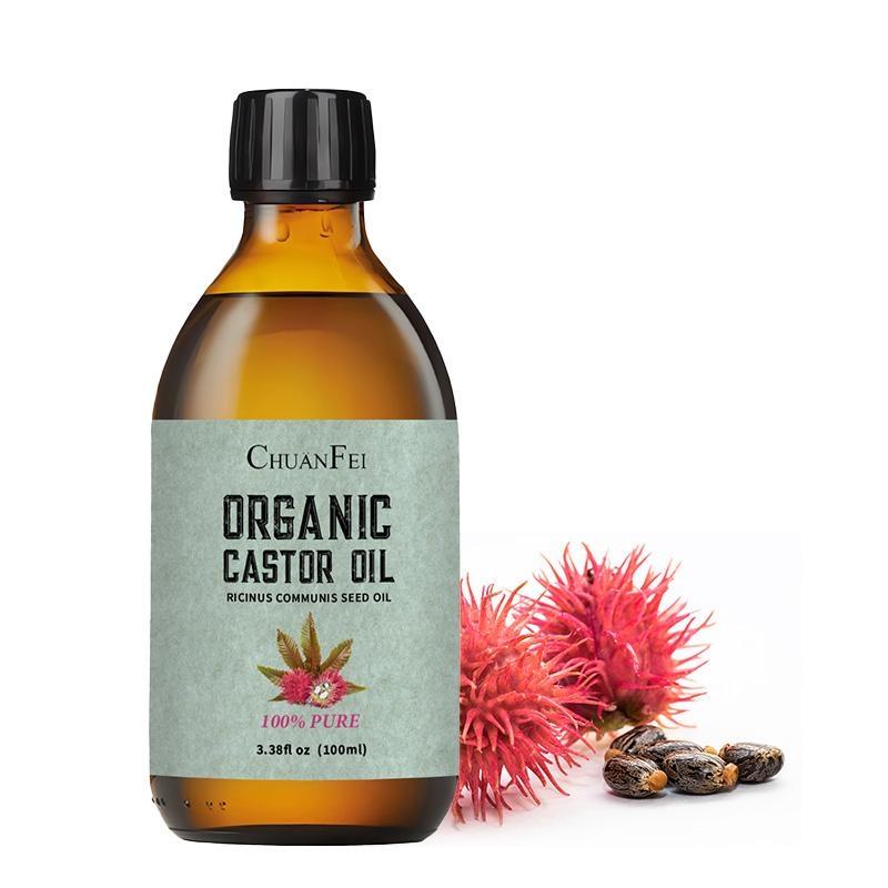 Organic Castor Oil 100ML Glass Bottle, Organic Health Ingredients No Fragrance, Face Hair Skin Full Body Care