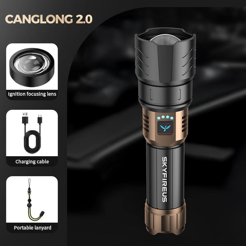 SKYFIRE Model 1097 LED Flashlight – Super Bright, Rechargeable Torch with Zoom & Ignition Lens, 4 Modes, Waterproof Tactical Light for Camping, Outdoors & Emergencies#Summervibes summergarden SKYFIRE Model 1097 LED Flashlight – Super Bright, Rechargeable Torch with Zoom & Ignition Lens, 4 Modes, Waterproof Tactical Light for Camping, Outdoors & Emergencies#Summervibes summergarden