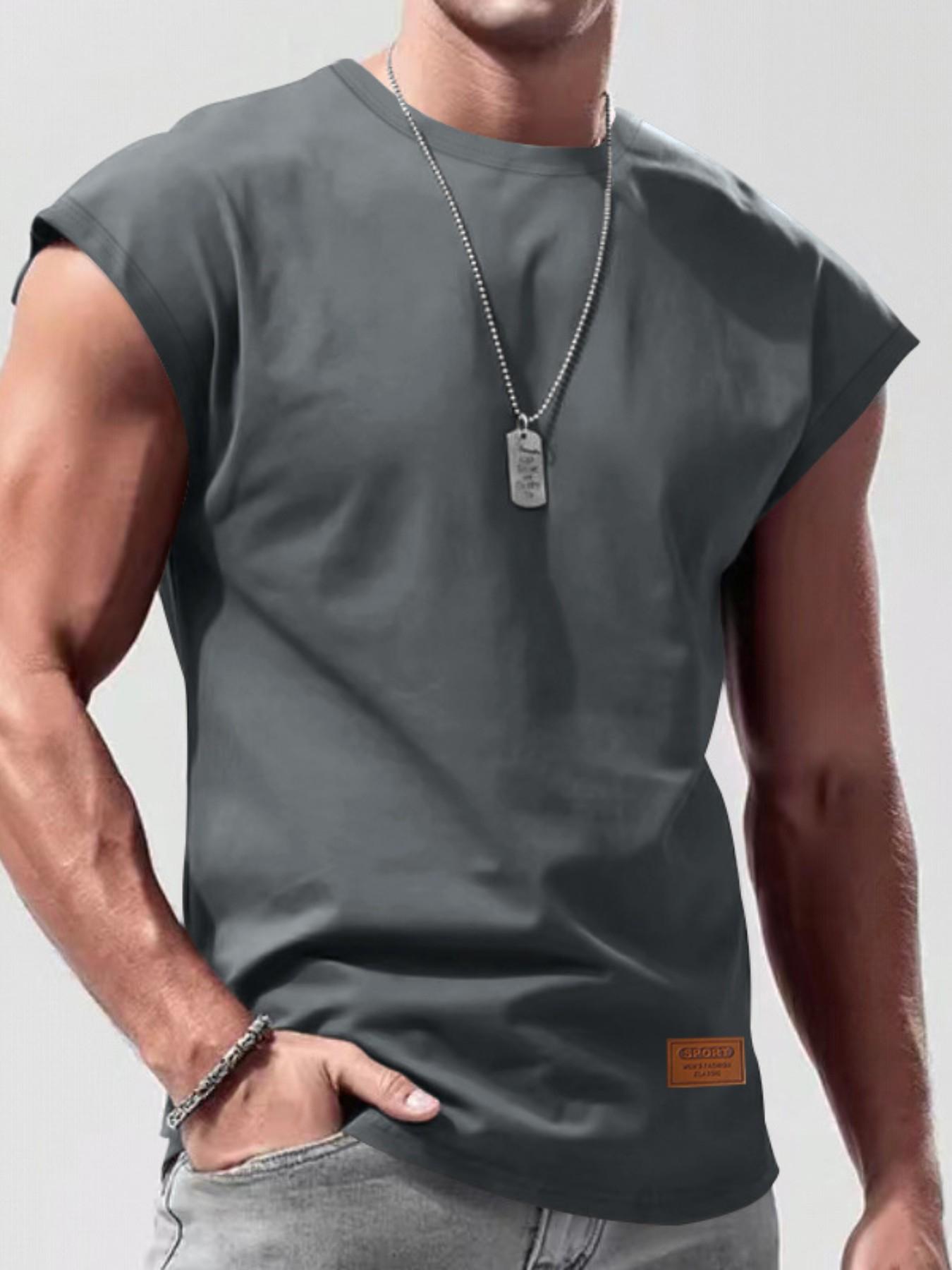 Men's Sporty Sleeveless Tank Top, Moisture-Wicking Fitness Muscle Shirt, Ideal for Running, Bodybuilding, Workout Training