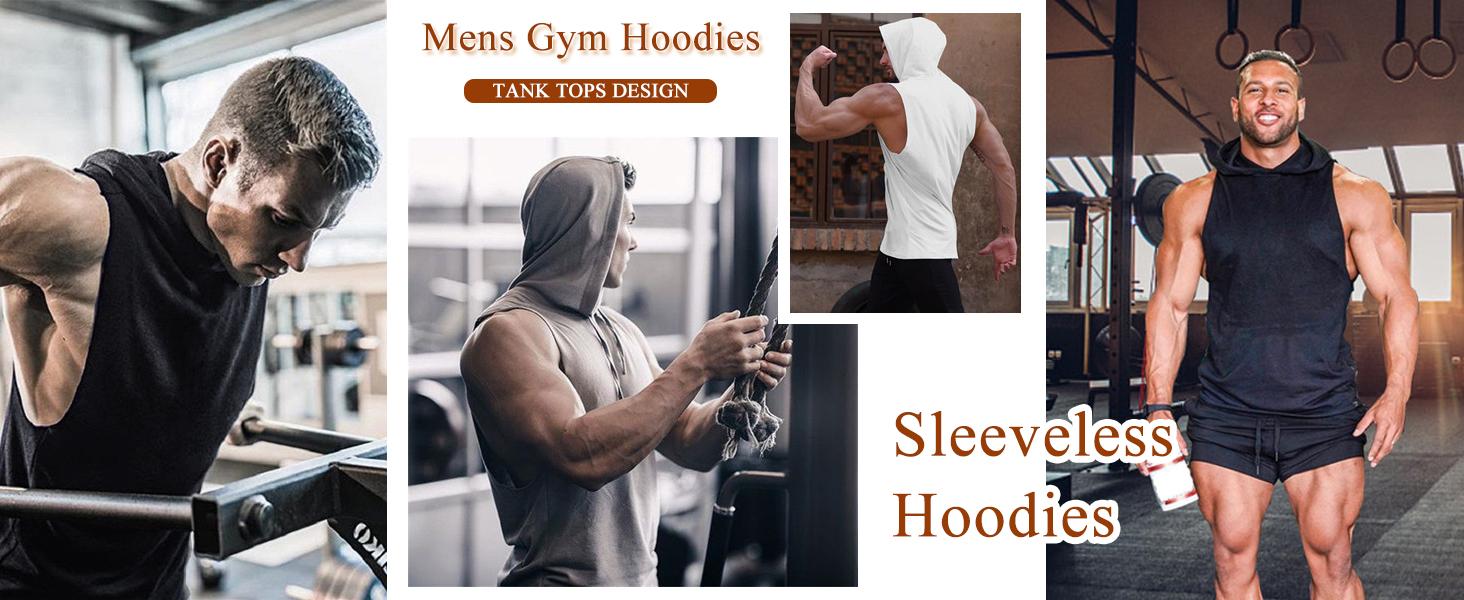 COOFANDY Men's 2 Pack Workout Hooded Tank Tops Bodybuilding Muscle Cut Off T Shirt Sleeveless Gym Hoodies COOFANDY Men's 2 Pack Workout Hooded Tank Tops Bodybuilding Muscle Cut Off T Shirt Sleeveless Gym Hoodies