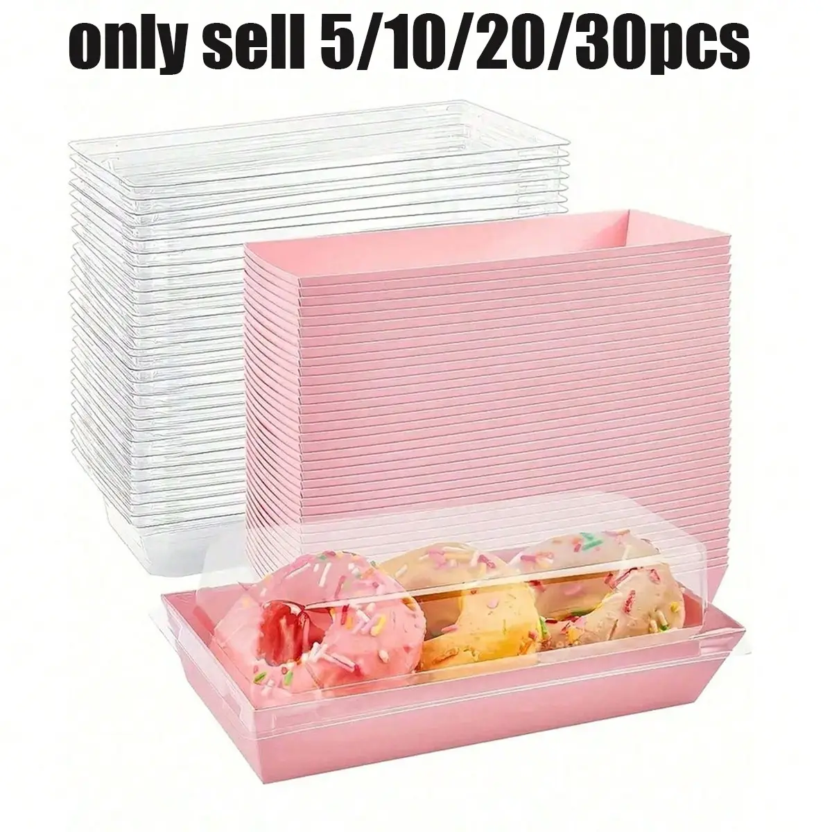 Transparent Lid Dessert Boxes, Oil-Resistant Kraft Paper, /, Ideal for Biscuits, Macarons, Cakes, Sandwiches, Weddings, Parties, Clear Cake Box