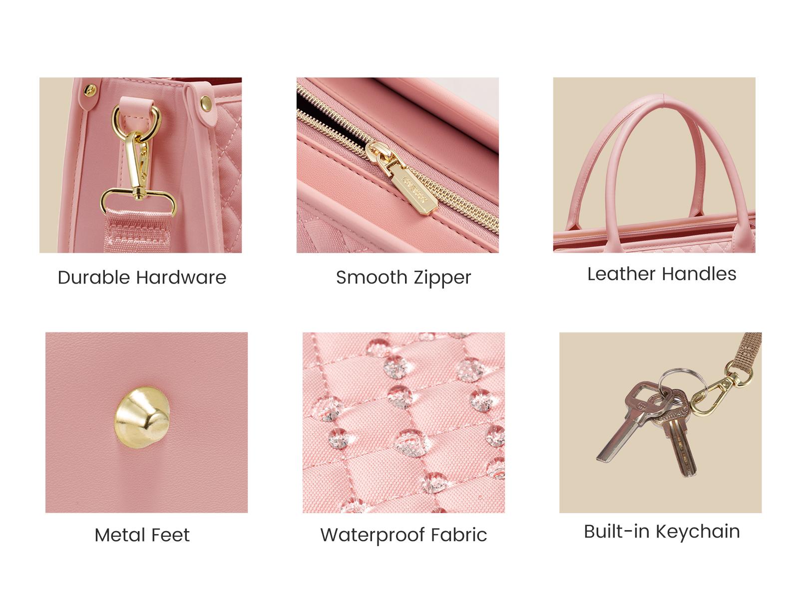 LOVEVOOK Laptop Tote Bags for Women,15.6-17.3 inch Laptop Work Bags with Clutch Purse,Shoulder Bag with Adjustable Straps & 2 Cup Holders, Womens Briefcase for Travel, Teacher, Doctor, Nurse and Chic Woman,SpringStatements