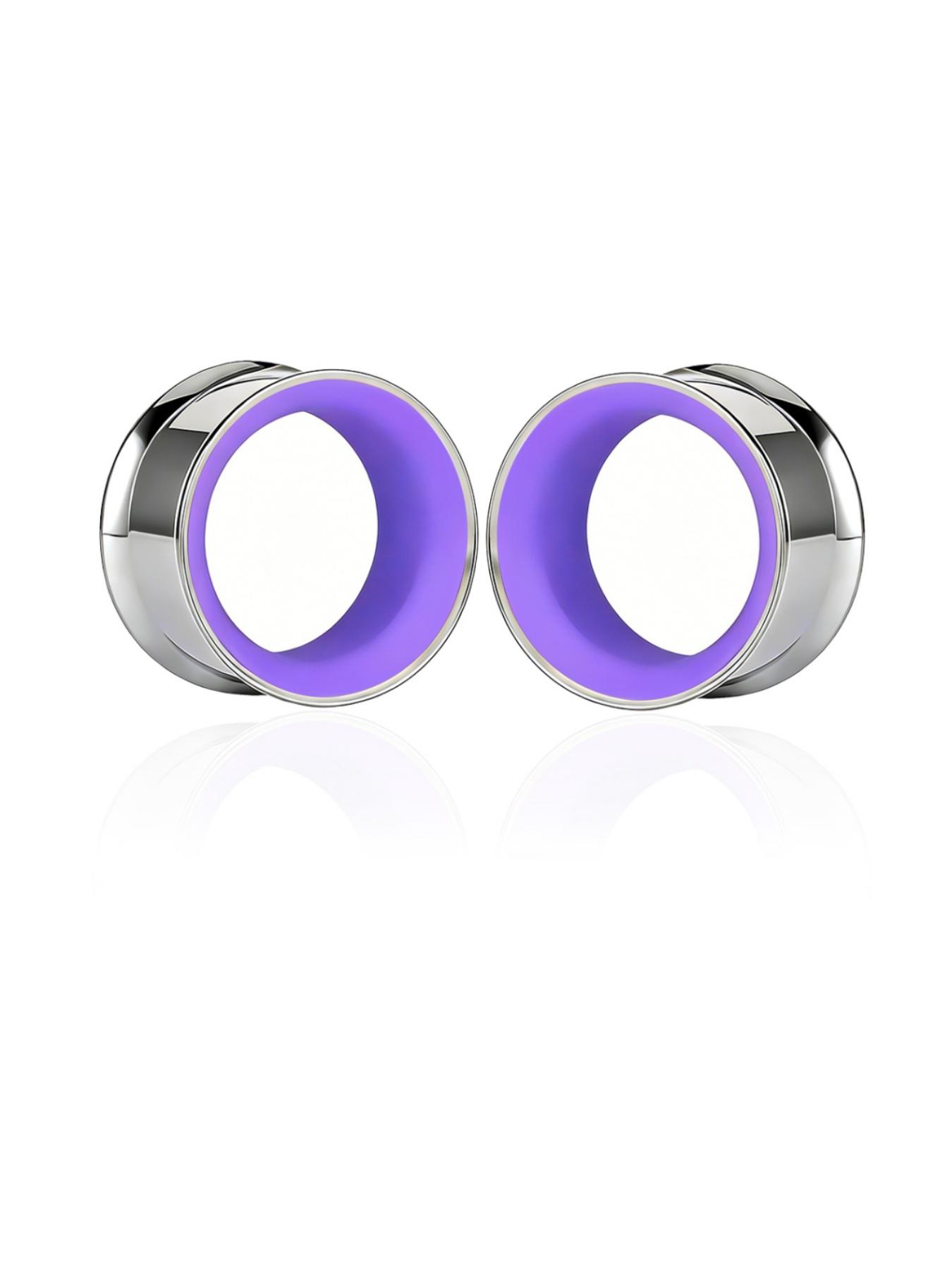 vanku 2pcs Fashion Translucent Ear Tunnels, Stainless Steel Double Flared Piercing Gauges, Hypoallergenic Body Jewelry for Ear Stretching