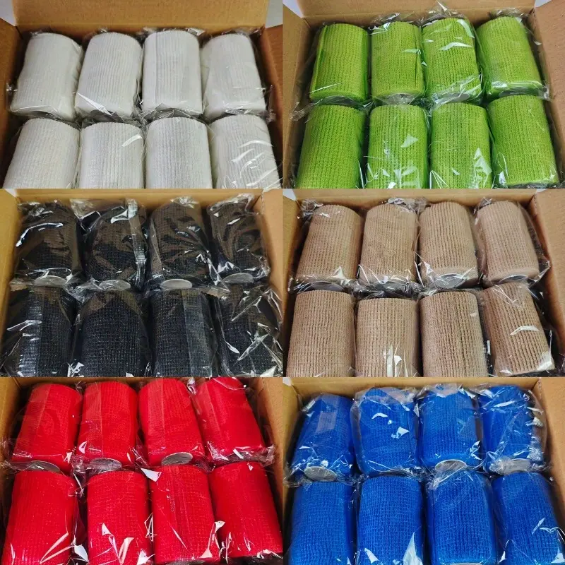 Unisex Self-Adhesive Elastic Bandage (16 Rolls, No Box), 7.5cm/2.95in Large Size, Multiple Colors Available, for Knee-Ankle Support, Wrist Care