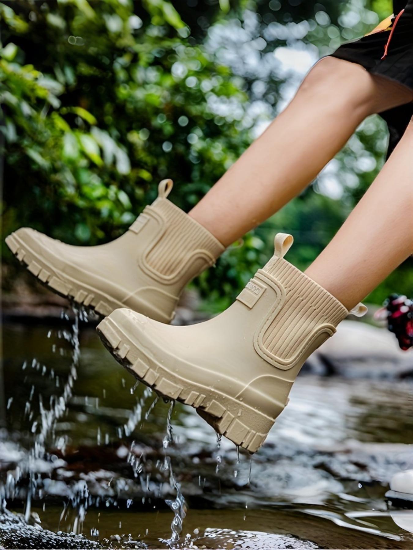 All-Weather High-Quality Rain Shoes, Rain Boots, Waterproof Boot, PVC Sole and Upper, Comfortable Insole Ankle Support, Suitable for Rainy Days, Commuting, Hiking, Fishing