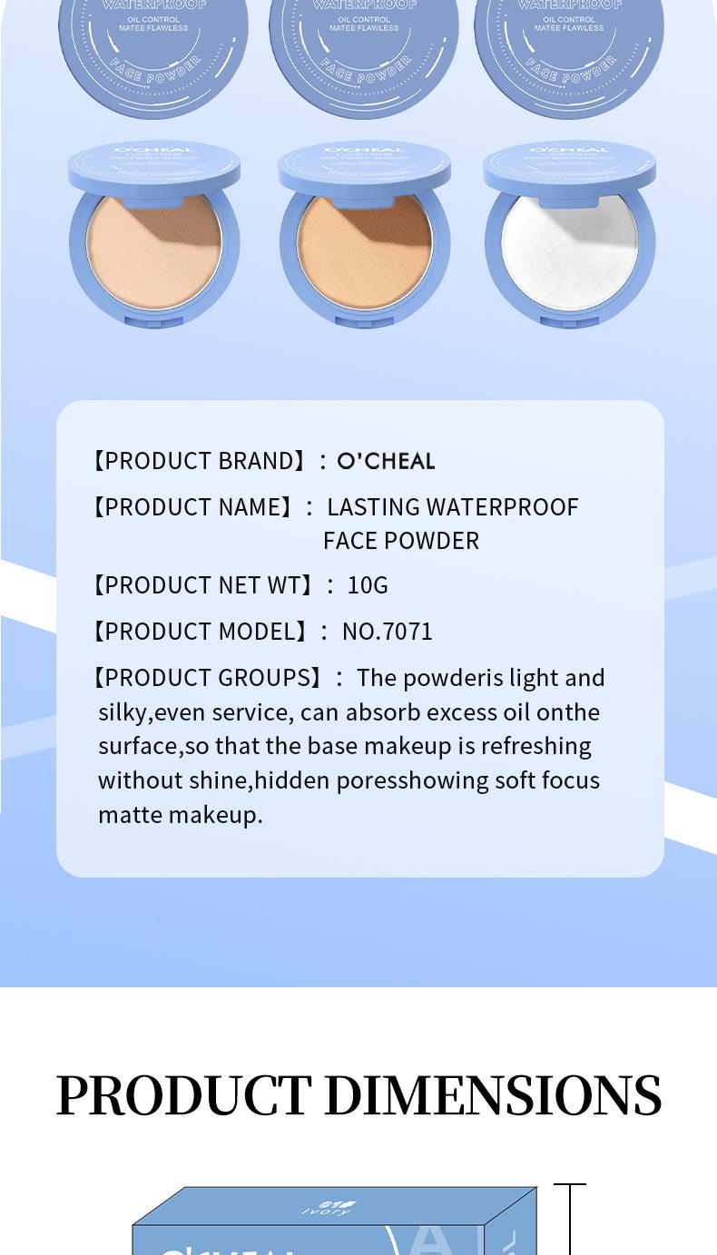 Matte Soft Focus Setting Powder & Pressed Powder, Water Resistant Natural Coverage Makeup, 3 Shades Easy Application for Daily Office Makeup, Soft Focus Finish