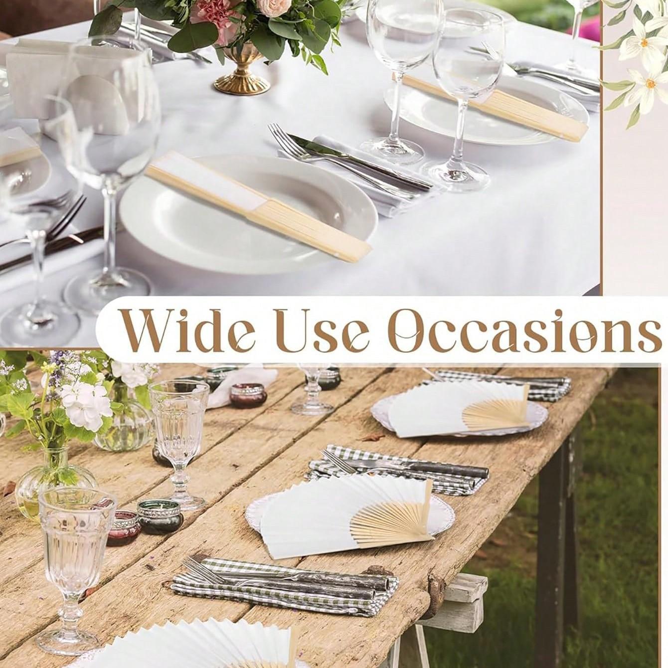 10pcs/20pcs 21cm Original Color Bamboo Bone Paper Fan, Blank Foldable Fans, Pure Color Single-Sided Bamboo Fans, Back-To-School Promotional Items