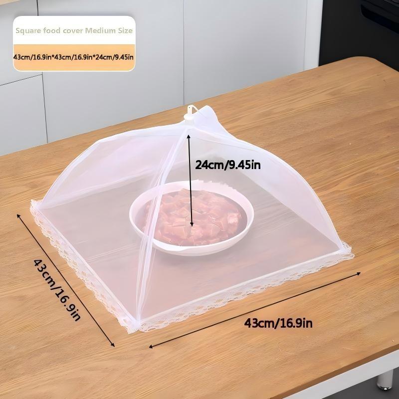 New Bestselling Insect-Proof Food Cover, Outdoor Picnic Dustproof Mesh Folding Square Lid, Home Use Vegetable Protector