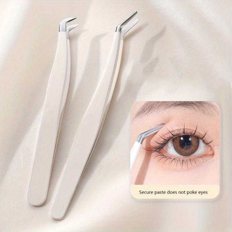 1pc Eyelash Applicator Tool DIY Lash Tweezers Curved Eyelash Tweezers For Easy Lashes Application And Removal
