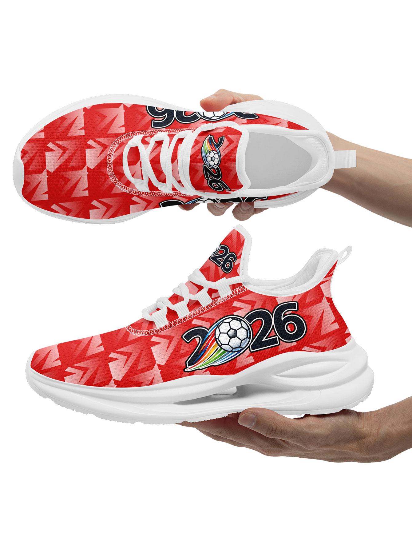 Men's SUI 2026 Football Arrow Graphic  Running Shoes, Clean Breathable Athletic Walking Sneakers, Comfortable Plus Size  Shoes