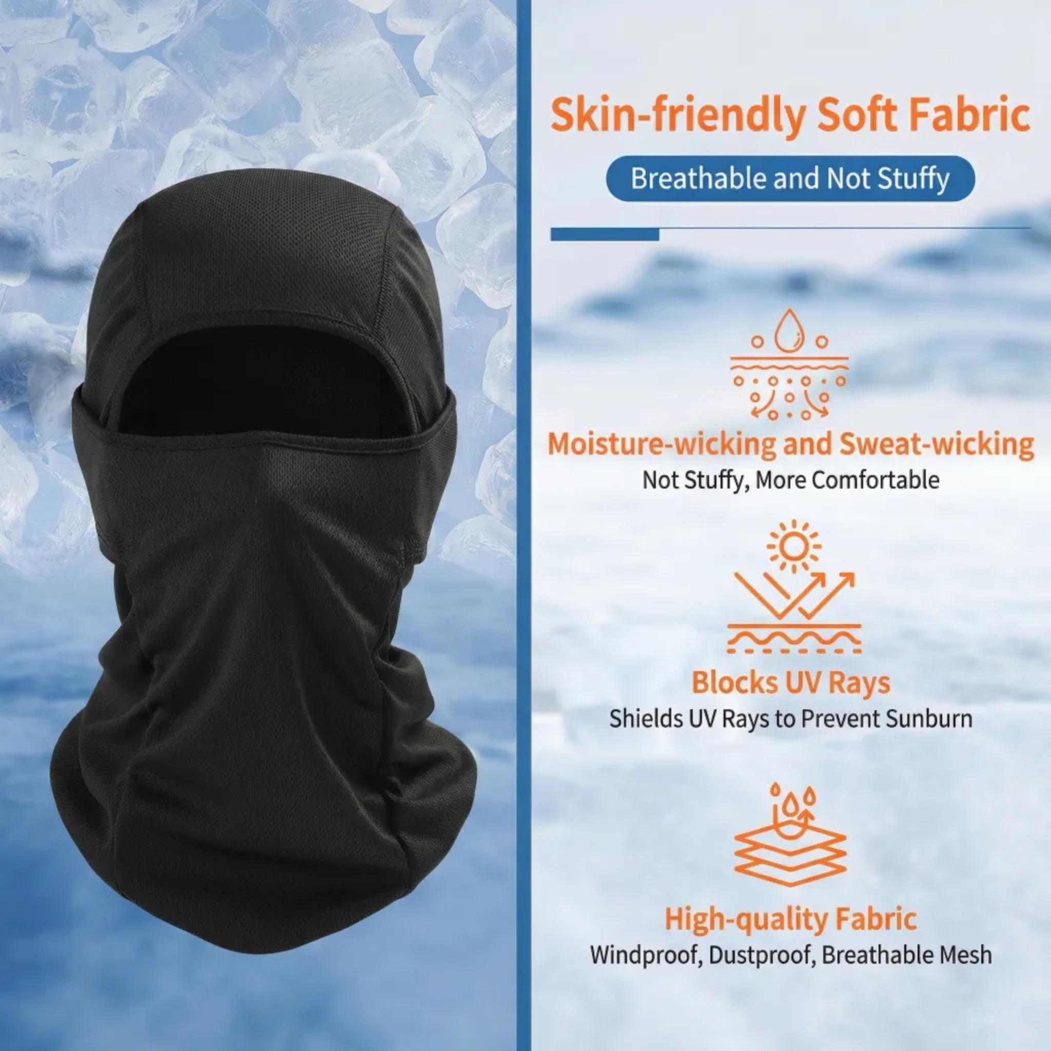 2pcs Unisex Cycling Face Mask, Balaclava Face Cover, Windproof Sunscreen Lightweight Mask, Suitable for Motorcycle, Skiing Sports