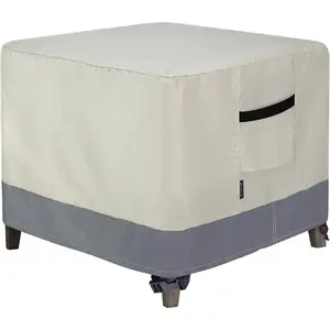 Patio Ottoman Cover, Waterproof Outdoor Square Furniture Cover for Side & End Table 25L x 25W x 17H inch