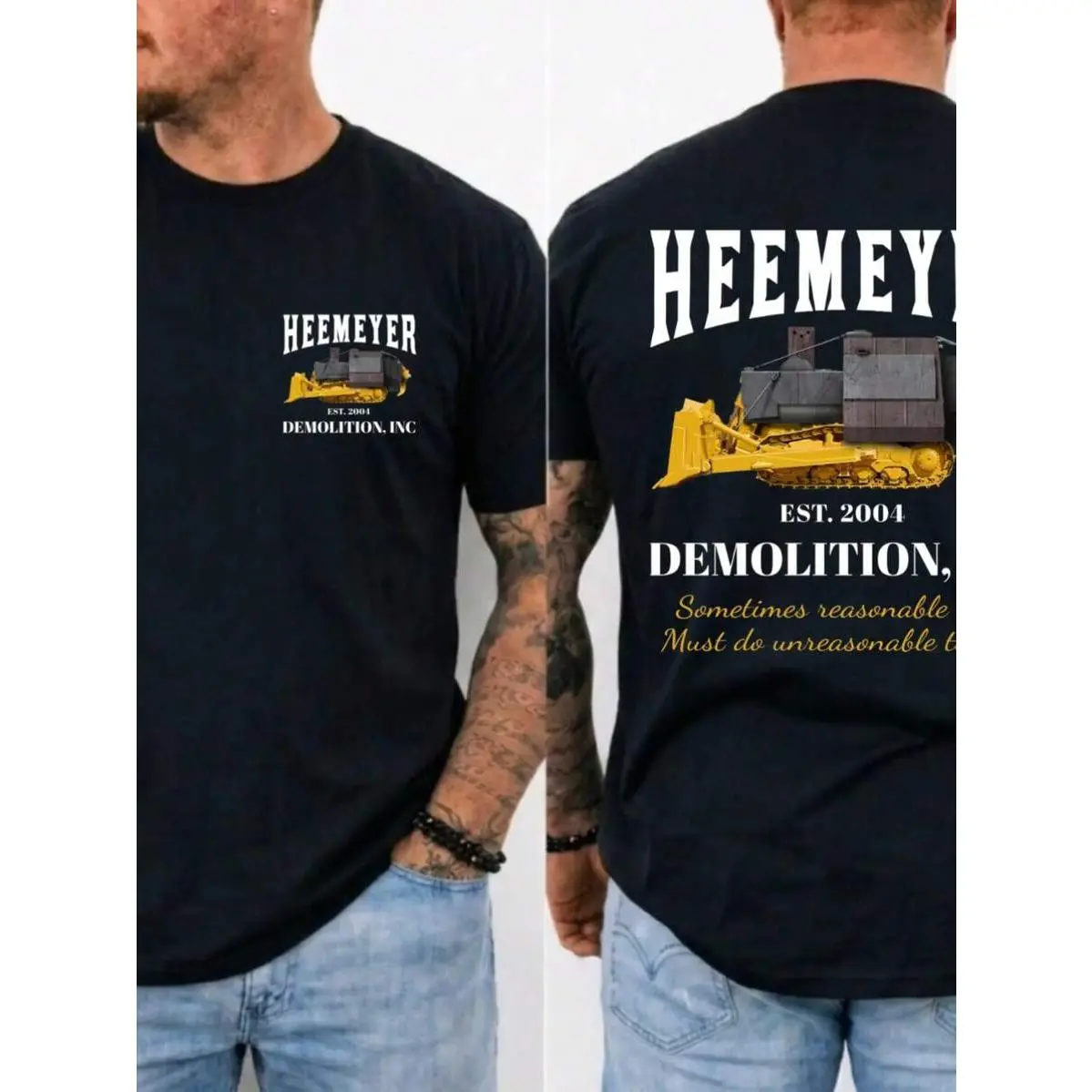 Heemeyer Demolition Inc Bulldozer Graphic Tee Vintage Construction Worker Shirt Heavy Equipment Operator Gift Funny Workwear Top