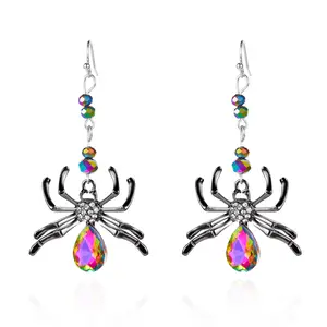 Halloween Party Creative Funny Earrings Dark Gothic Colorful Exaggerated Spider Earrings