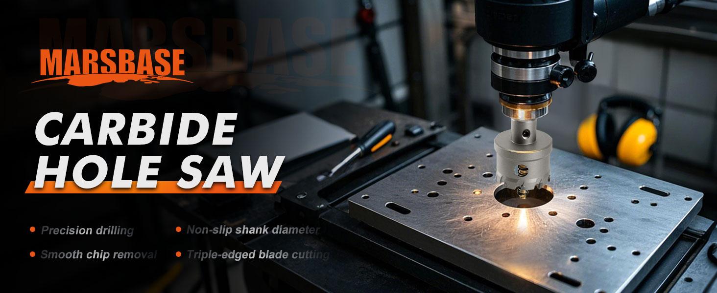 Carbide Hole Saw Kit for Metal TCT 5/8"-2-1/4" Inch Hole Cutter Set, for High Precision Cutting of Stainless Steel, Iron, Copper, Brass