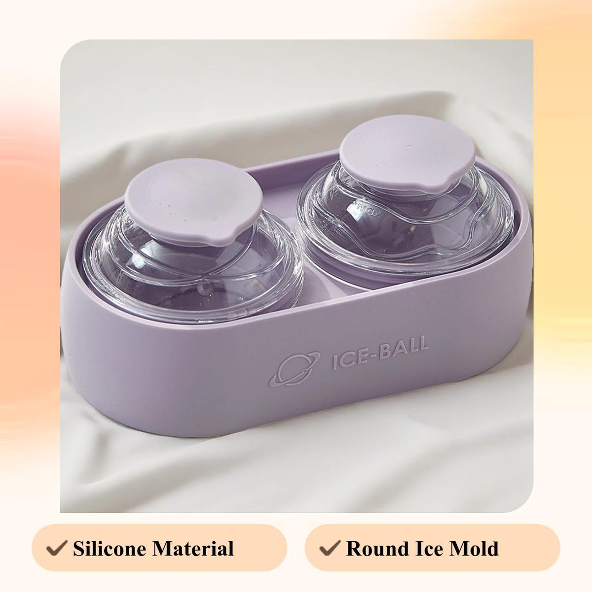 Whiskey Ice Ball Mold, Round Shape Freezer Tray, Silicone Ice Cube Maker, Refrigerator Ice Storage Box, Essential Kitchen Tool