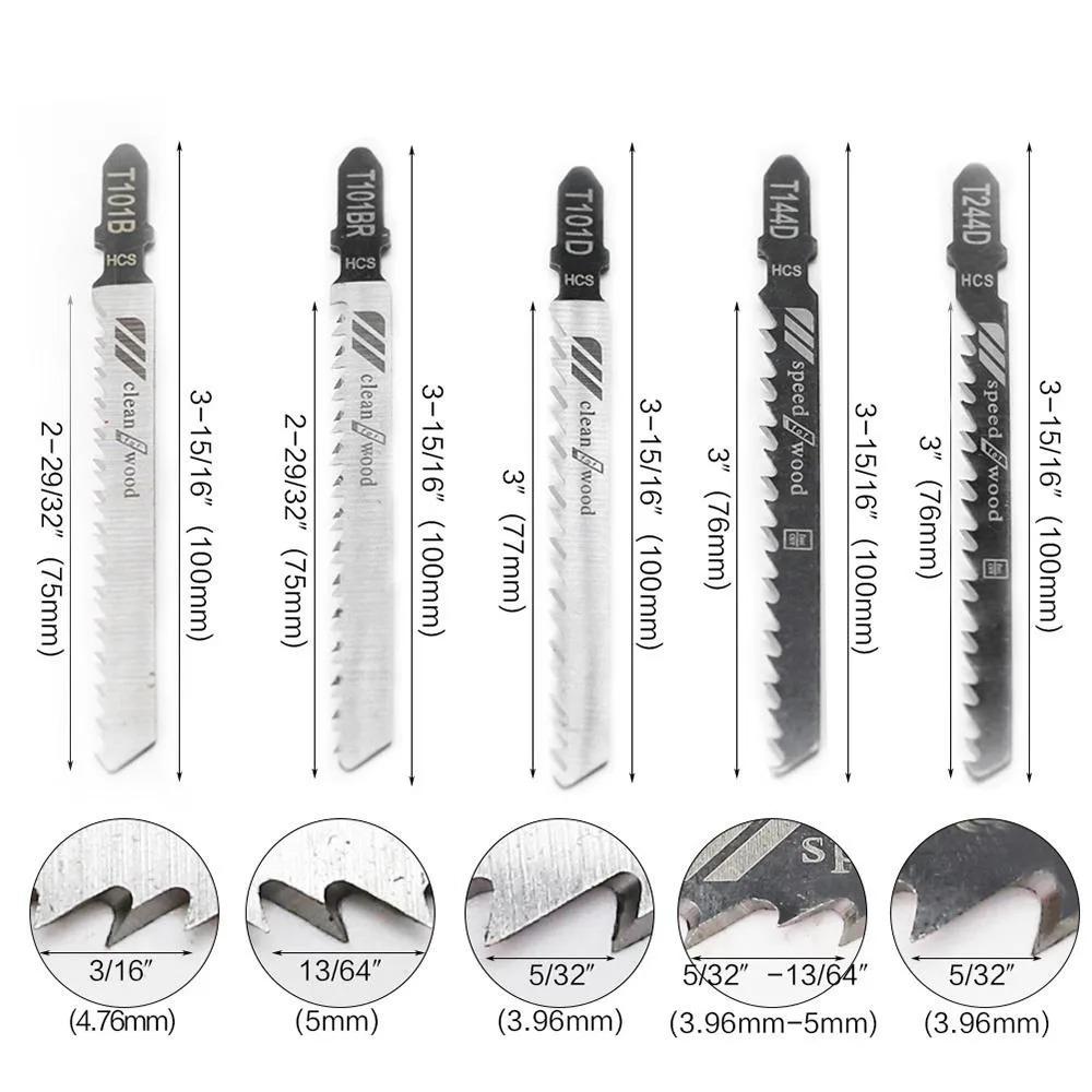 10PCS Jigsaw Blades Set, Metal Cutting Saber Saw Blades for Wood Plastic & Non-Ferrous Metals, Compatible with Reciprocating Saws, Cuts Hardwood Softwood Plywood PVC up to 100mm