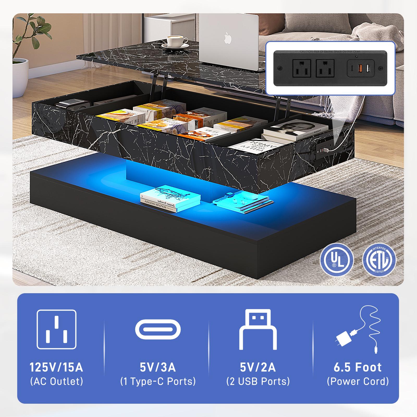 39.4"/47.2" Large Lift Top Coffee Table,Modern High Glossy LED Coffee Tables for Living Room with Storage,Black Living Room Tables for Living Room,Dining Room,Bedroom Home Office,APP LED Lights(Black/white) 39.4"/47.2" Large Lift Top Coffee Table,Modern High Glossy LED Coffee Tables for Living Room with Storage,Black Living Room Tables for Living Room,Dining Room,Bedroom Home Office,APP LED Lights(Black/white)