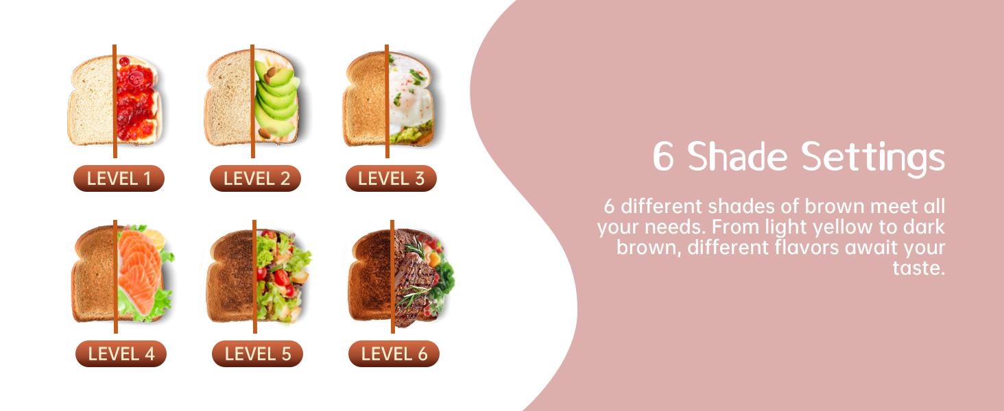 Toaster 2 Slice, Smart Stainless Toaster,Touch Control Screen,  6 Shade Setting, 6 Bread Selection, Countdown, Removable Crumb Tray, 900W, Peach Pink toaster 2  slice Toasting Defrost Kitchen Appliances Multifunction Durable Toastie Maker tiktokshopspring
