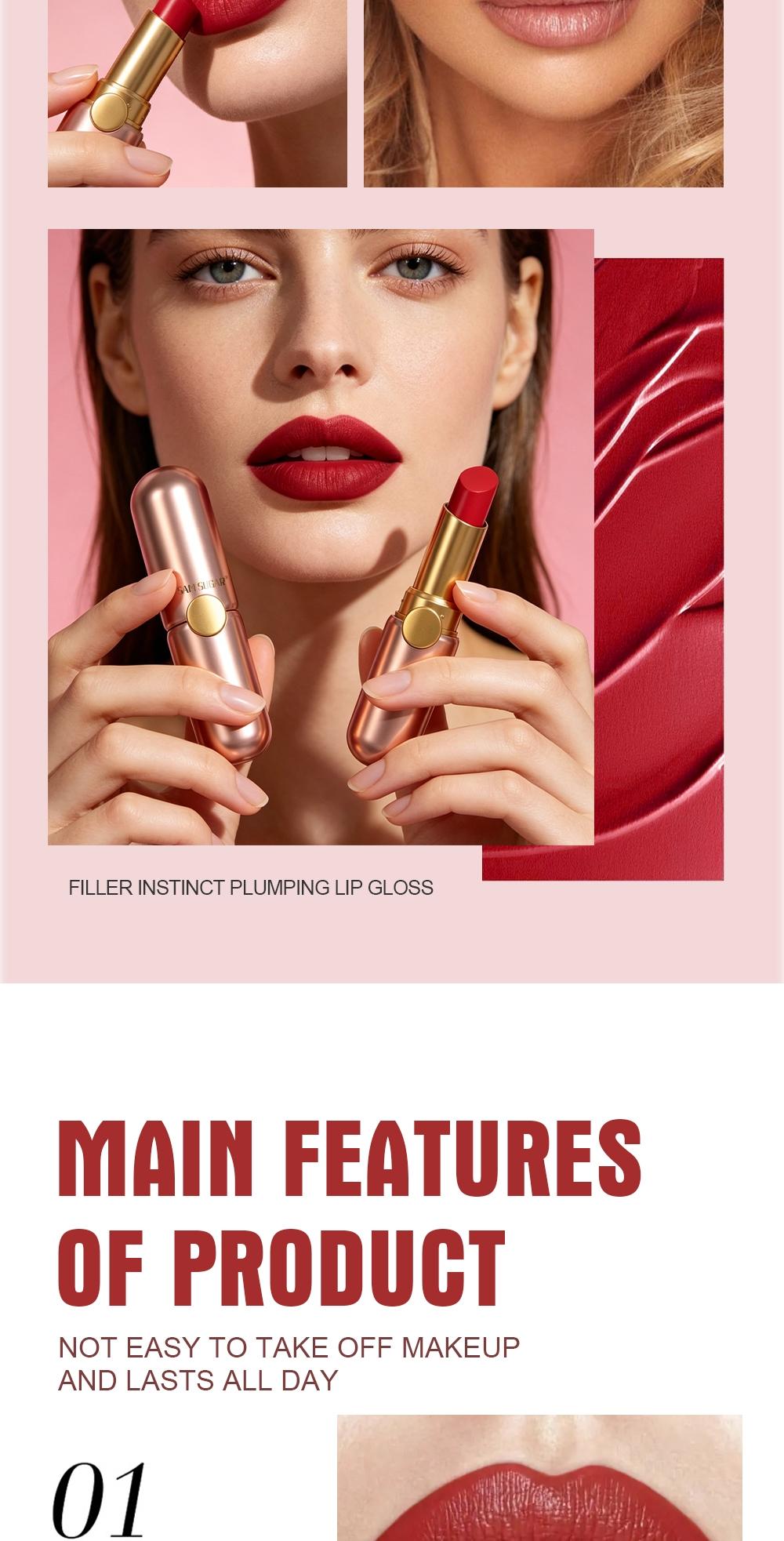 Durable matte lip gloss, waterproof and easy to apply velvet longlasting matte lip gloss, Long Lasting Lipstick