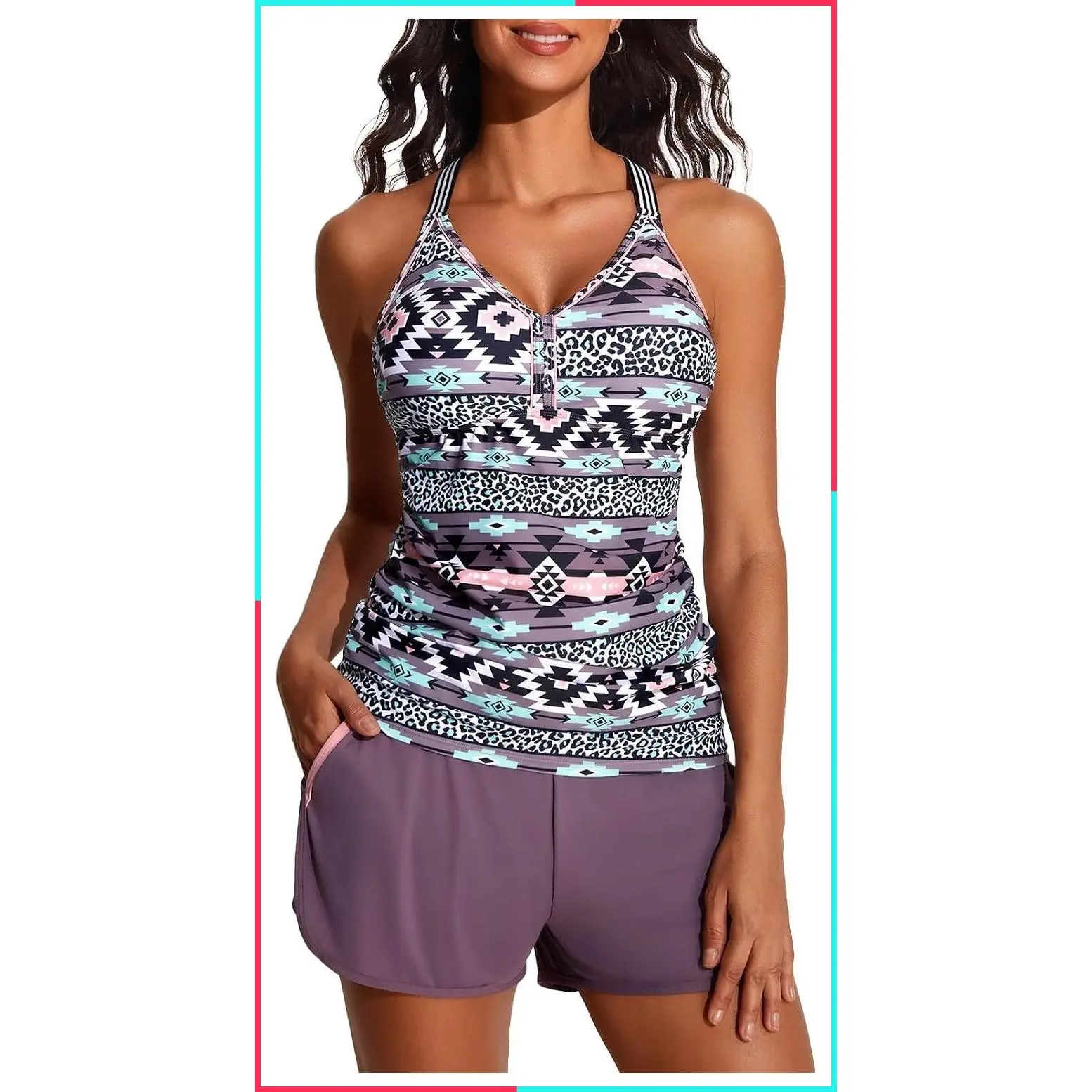 Modest Tankini Swimsuits for Women 2026 Tummy Control Two Piece