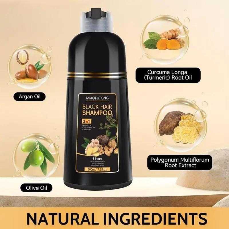 3-In-1 Hair Dye Shampoo, 1/2 Boxes with Natural Extracts, Moisturizing Nourishing Hair Dye Shampoo, Professional Hair Care & Styling for Men and Women