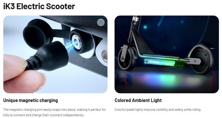 【Holiday Haul】LK3 Kids Electric Scooter (Ages 6 - 12): Magnetic Charging, 150W Motor, 3 - Speed Adjustable, LED Display, E - Brake & Foot Brake, Safe & Comfy Ride, 18V2.6Ah