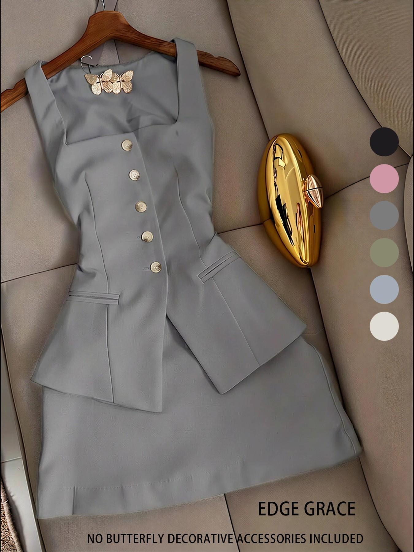 New Women's Short Skirt Two-Piece Set Vest Top Elegant Casual Fashion, Stylish Summer Outfit, Perfect for Daily Wear