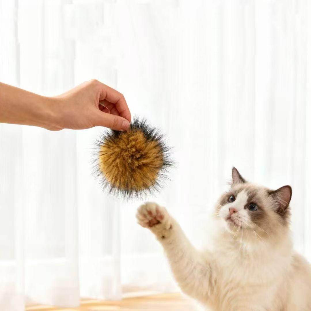 Cat Toy Faux Rabbit Fur Ball, Ultra Soft Interactive Catnip Balls, 2026 New Soft Rabbit Fur Catnip Balls, Fluffy Catnip Toy for Indoor Cats, Soft, Washable and Real Rabbit Fur Cat Toys, Cat Exercise Ball for Indoor