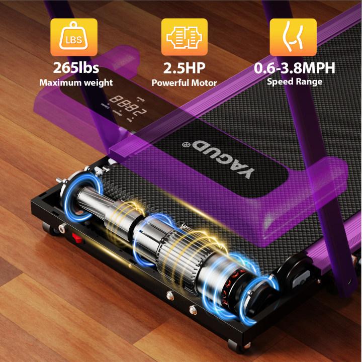 YAGUD Handrail Walking Treadmill – Quiet Home Running Machine with Dual Shock Absorption, 265lbs Weight Capacity Wide Belt & Compact Design for Easy Mobility SpringStatements